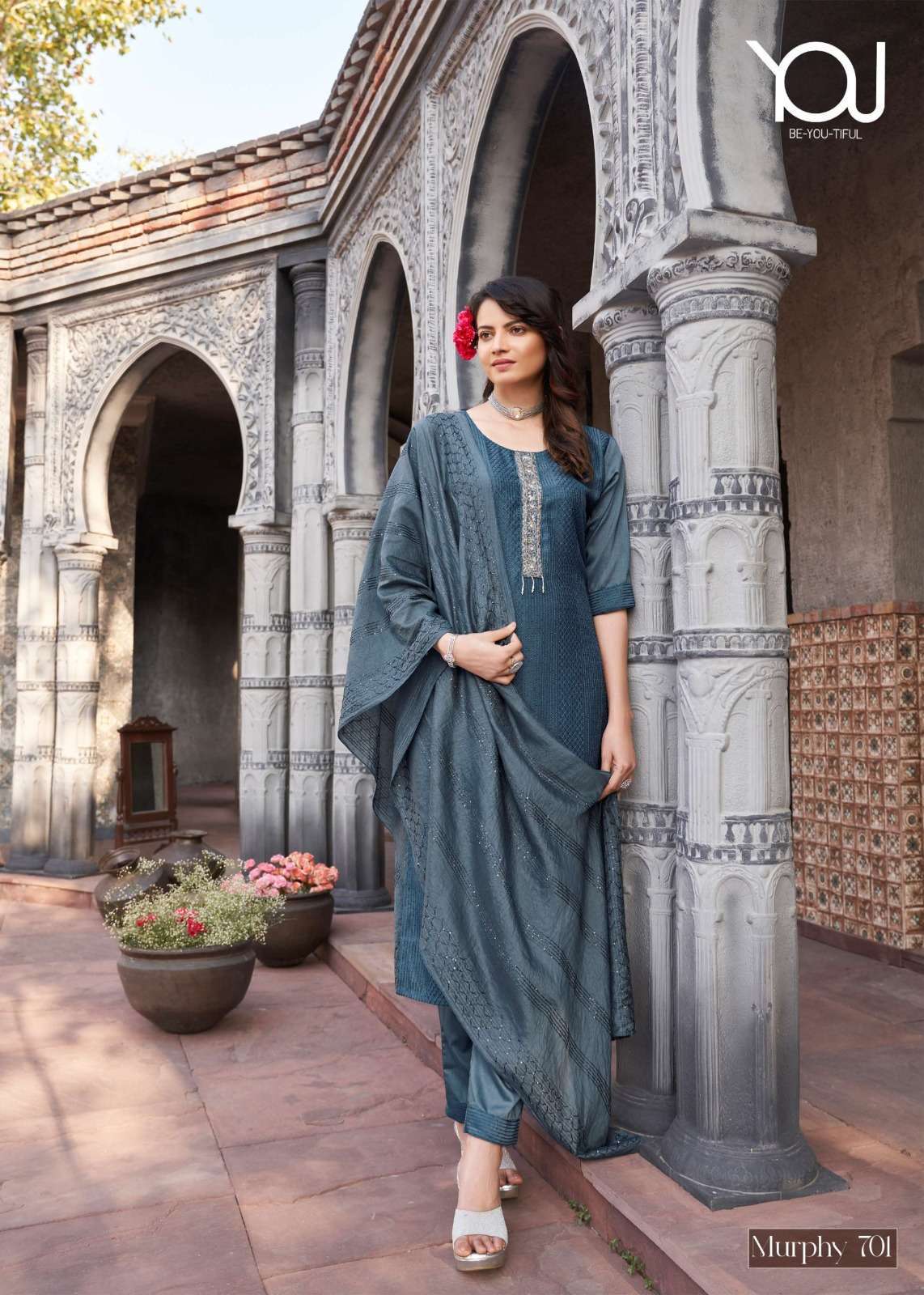 MURPHY SERIES 701 TO 704 BY WANNA DESIGNER WITH WORK CHINON SILK KURTI WITH PANT AND DUPATTA ARE AVAILABLE AT WHOLESALE PRICE